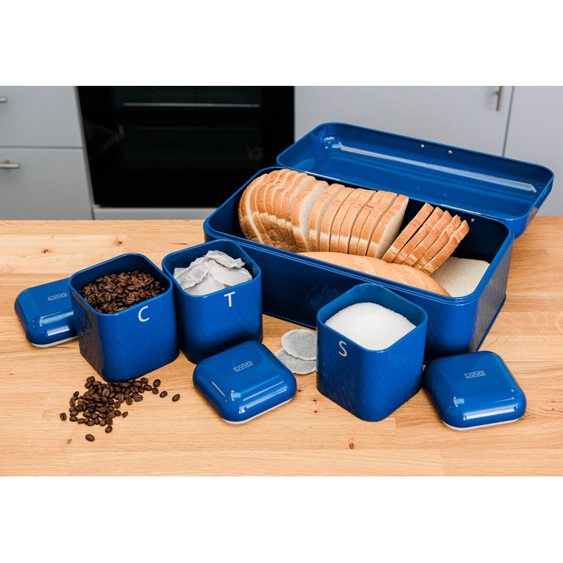 4 Piece Kitchen Canister Set, Navy