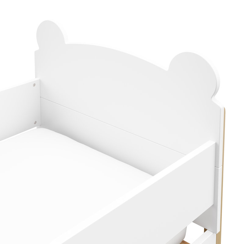 Teddy Bear Toddler Bed, White
