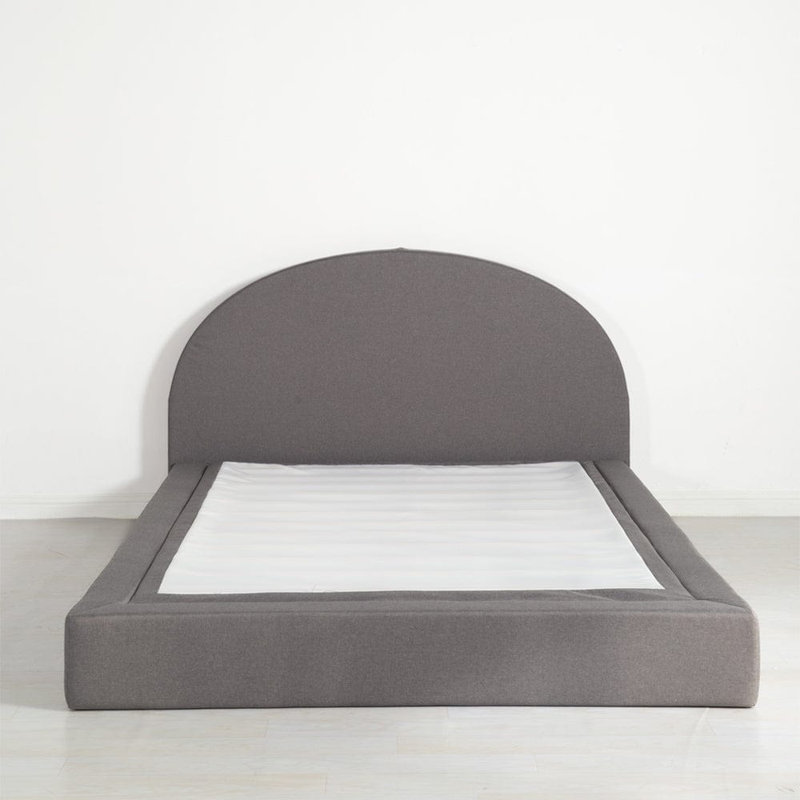 Linen Bed Frame With Headboard, Double (4'6), Grey