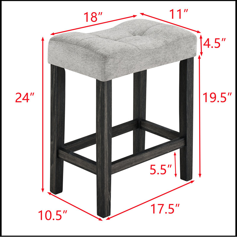Dining Table, Bar Table and Chairs Set, 5 Piece Dining Table Set, Industrial Breakfast Table Set, Grey, 24", Black