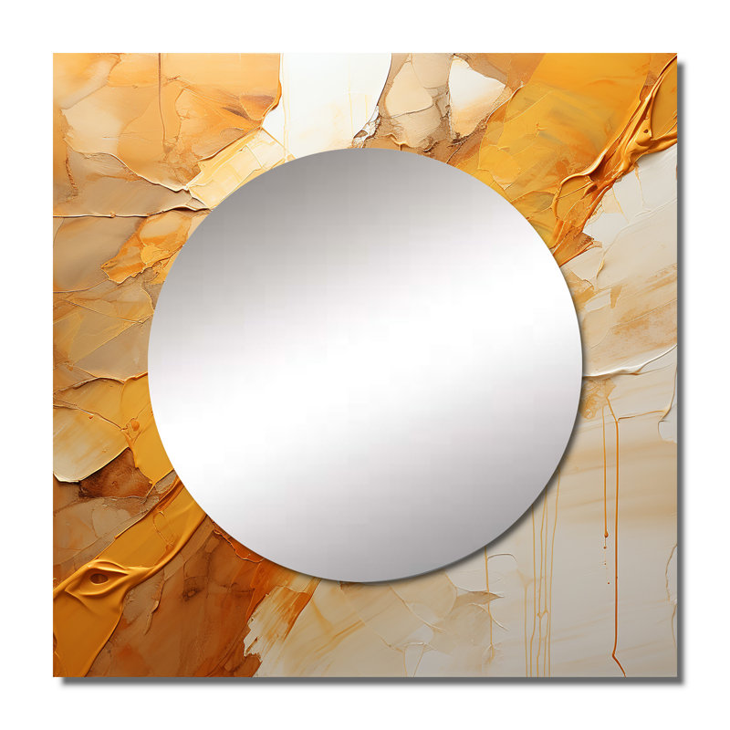 Pekarovic - Grand miroir mural carré abstrait pour chambre à coucher, 23 po x 23 po