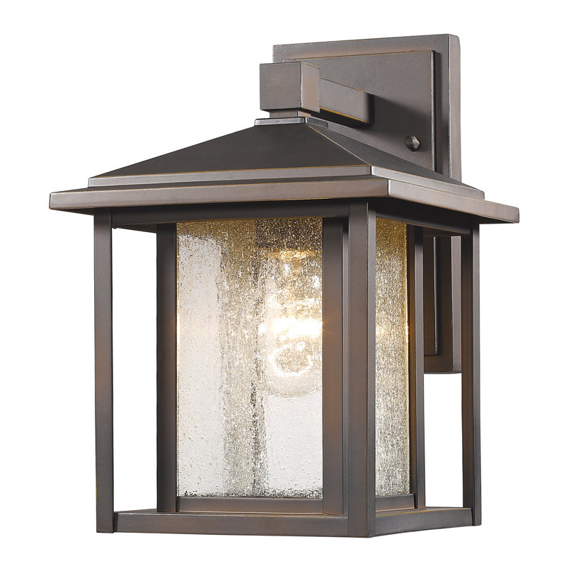 Lanterne murale d'extérieur à 1 ampoule Iwan, Bronze huilé, H 10,88 po x l 8,5 po x P 7,5 po