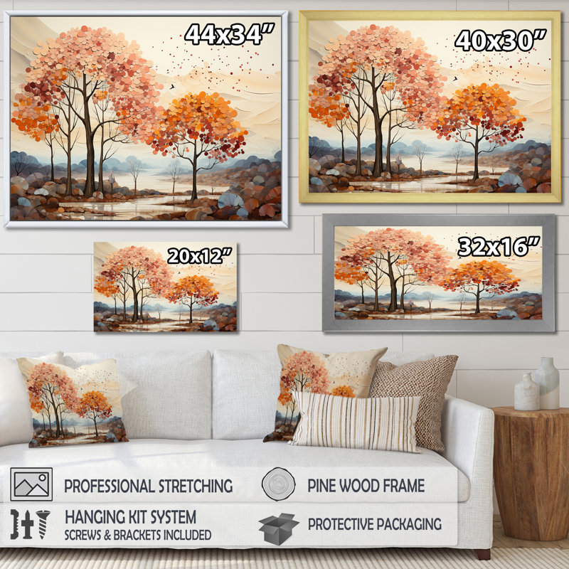 Collage de sapins discrets, Toile tendue, H 30 po x l 40 po x P 1,5 po