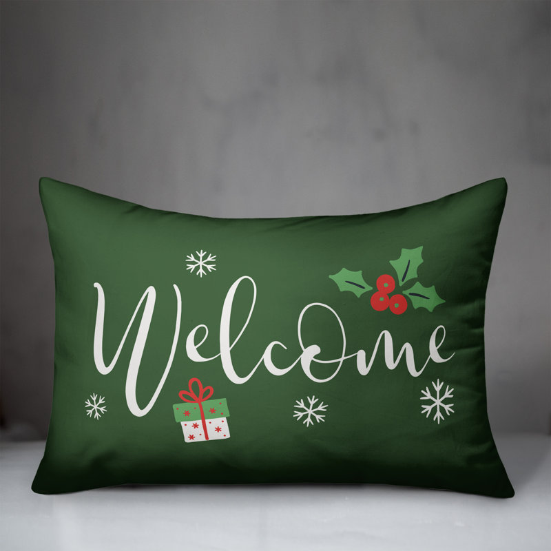  Coussin lombaire Welcome, Vert foncé