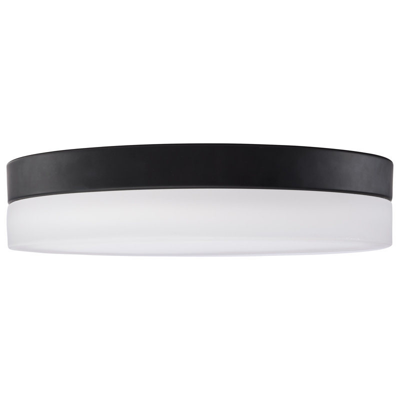 Plafonnier encastré en verre à DEL, H 3,13 po x l 14 po x P 14 po, Noir