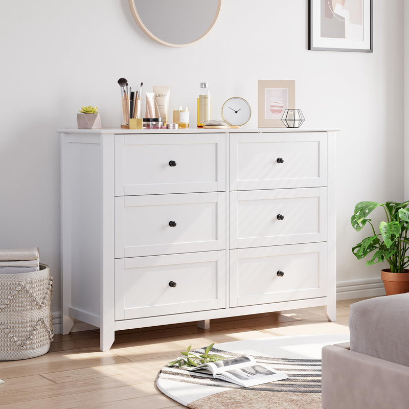 Commode à 6 tiroirs, Blanc