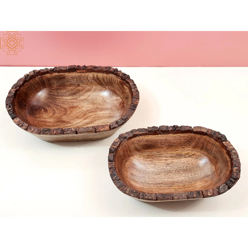 Bol décoratif brun en bois Arnes