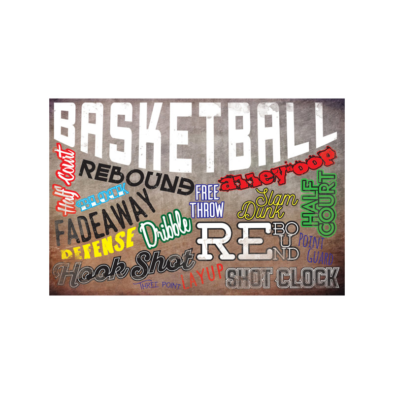 Basketball Slang - Print on Canvas, 101.6 cm H x 66.04 cm W x 1.91 cm D, Wrapped Canvas
