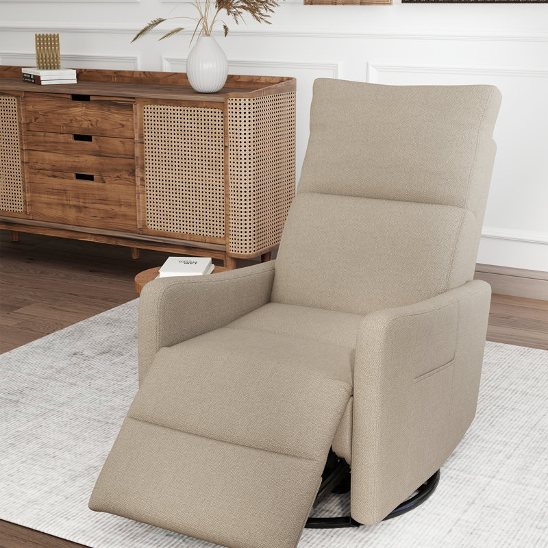 Fauteuil inclinable électrique berçant avec ports USB et poche latérale, Brun