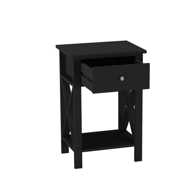 Maceo Solid Wood End Table, Black