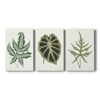 Feuilles collectées VI - Toile tendue sur mesure - 3 pièces