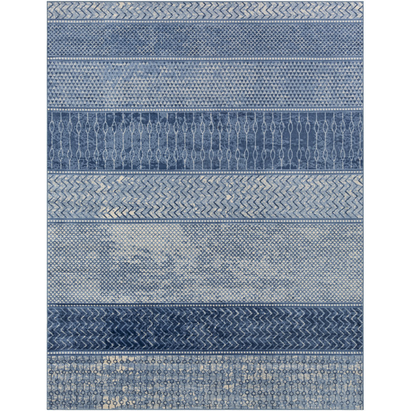 Tapis bleu beige LurLine, Rectangle 7 pi 10 po x 10 pi 3 po