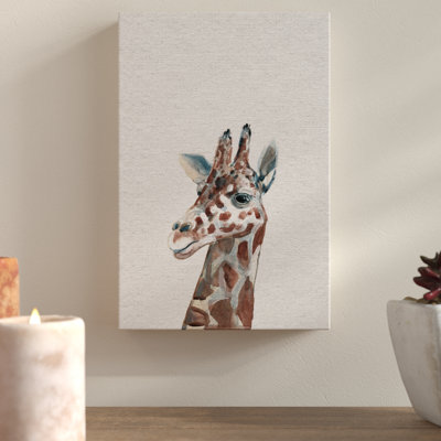 Friendly Giraffe II - Wrapped Canvas Painting