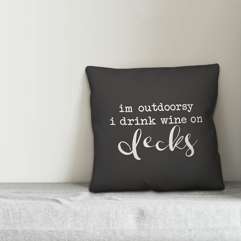 Outdoor Throw Pillow, Black/White, 16" x 16"