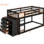 Lit simple superposé au-dessus avec compartiments de rangement supplémentaires - 4 tiroirs et 3 tablettes et look pour chambre à coucher-2134976817-2134976823