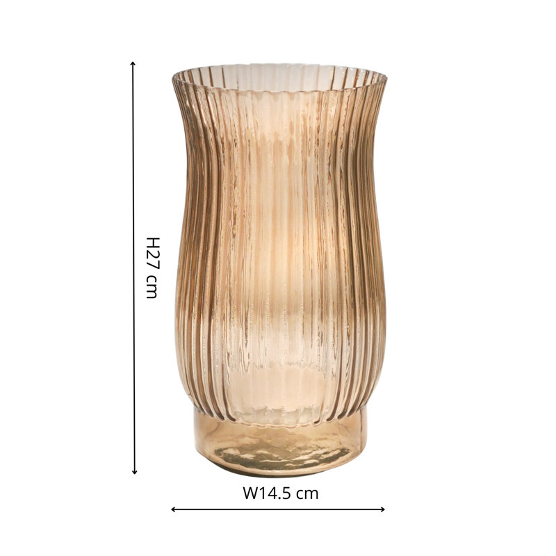 Airlie Recycled Glass Tulip Tabletop Vase, Apricot