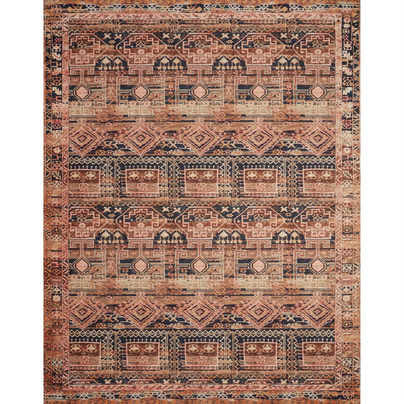 Tapis géométrique brun / noir Iowa Park, Rectangle 2'0" x 5'0"