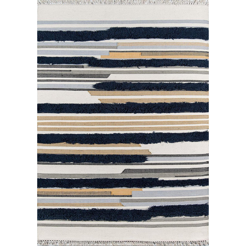 Wool Striped Indoor / Outdoor Rug, Rectangle 7'6" x 9'6"