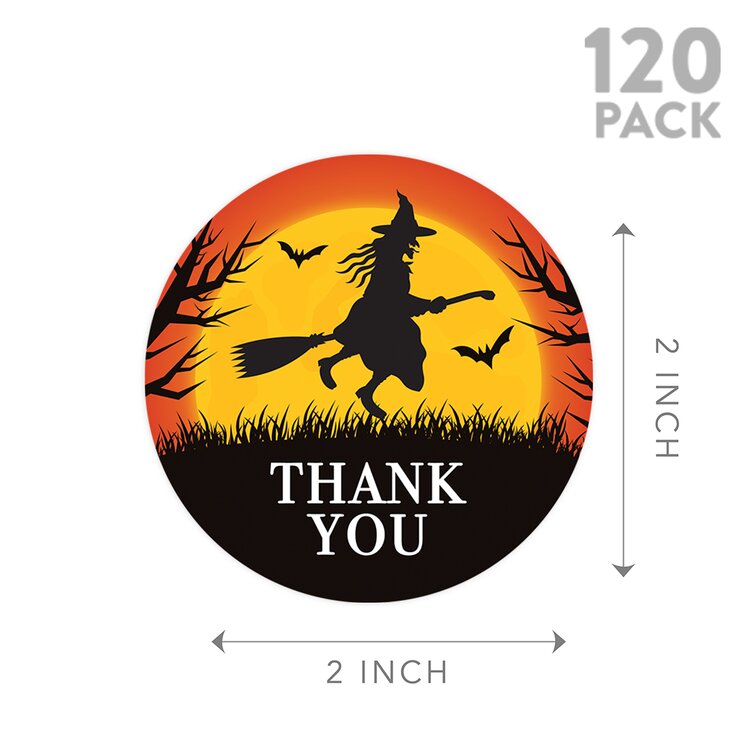 The Holiday Aisle® Thank You Witch On Broom Happy Halloween Stickers ...