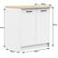 The kitchen base cabinet is white-105005256