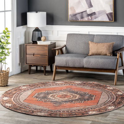 Kamila SpinClean Tribal Machine Washable Area Rug