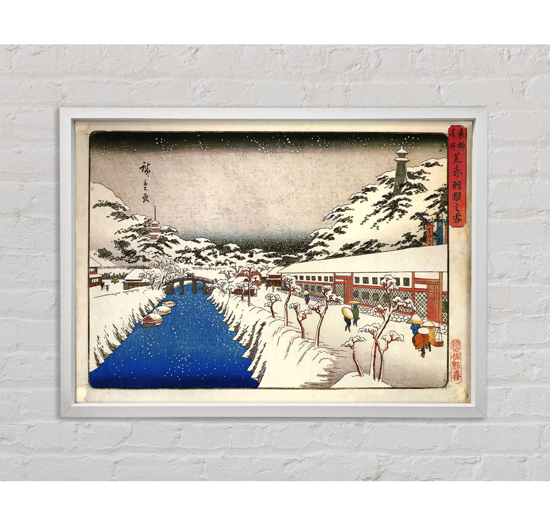 Hiroshige Ansicht eines Kanals im Schnee - Einzelbildrahmen Kunstdrucke auf Leinwand