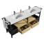 Meuble-lavabo modulaire de style industriel de 72 pouces avec barre porte-serviettes réglable, quincaillerie élégante et bords arrondis lisses, matériau en quartz, tiroir à fermeture douce de 72,24 pouces de profondeur, lavabo artistique de 5,1 pouces de profondeur.