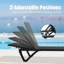 Ensemble 3 pièces: 2 chaises longues en aluminium et table d'appoint avec inclinaison à 5 positions