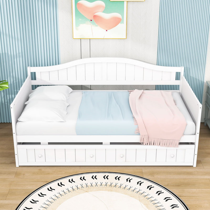 Efthim Twin Size Daybed with Trundle, White