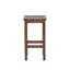 Tabouret de bar d'extérieur à hauteur de comptoir en bois d'acacia, ensemble de 2, finition brun acajou