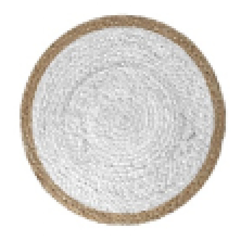 Napperon tressé avec bord naturel, Blanc