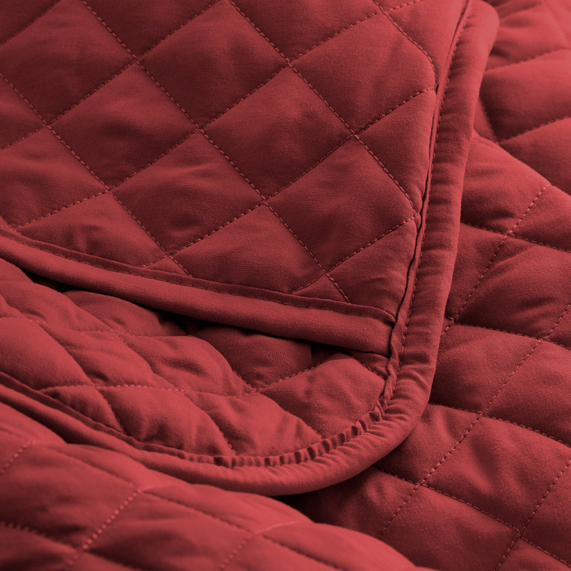 Plum Twin/Twin XL Diamond Stitched Microfiber Coverlet Set