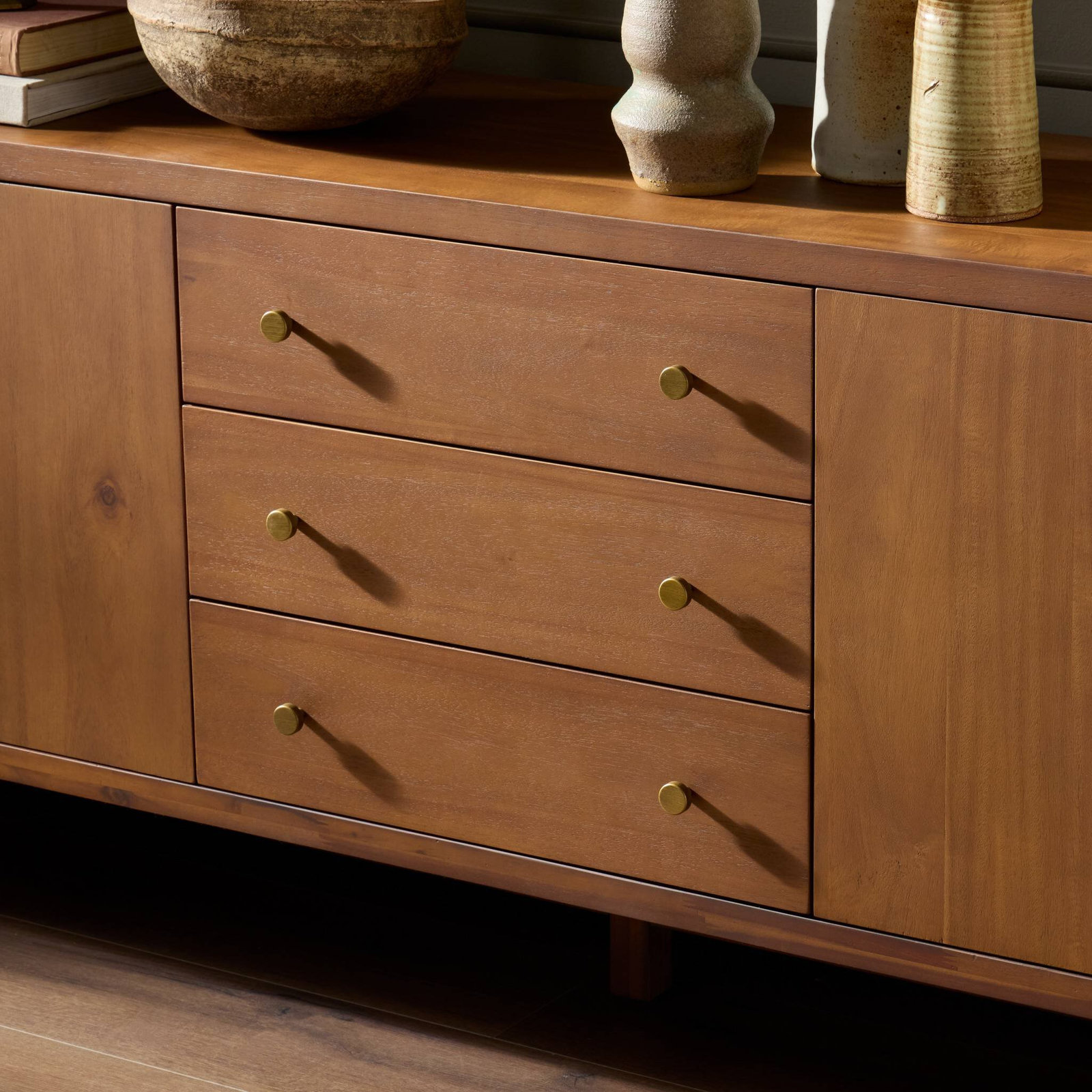 Aleph Sullivan Media Console-Saddle Tan, Brown