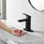 Matte Black Single Handle Bathroom Faucet With Deck For 1 Or 3 Holes,Laundry Vanity Sink Faucet With Two 9/16" Hoses-121292127