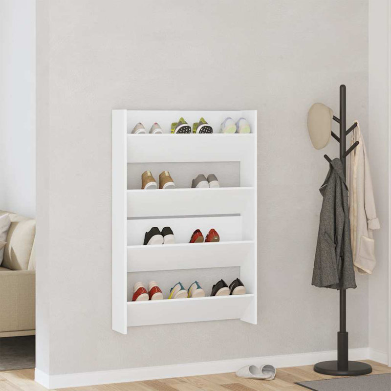 12 Pair Shoe Rack, White, 4