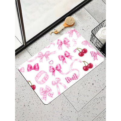 Tapis rose pour salle de bain 16 x 24