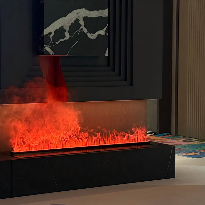 Humidificateur électrique encastré pour foyer 39,37 "avec atomiseur 3D avec flamme réaliste simulée et plusieurs options de couleur de flamme