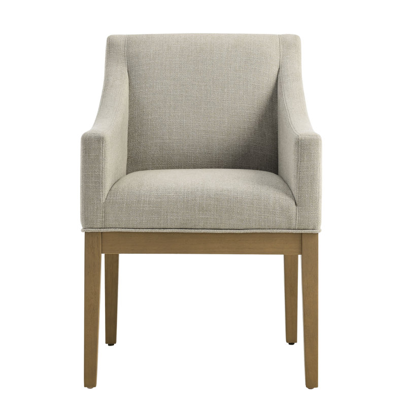Alton Fabric Upholstered Dining Armchair, Linen Natural