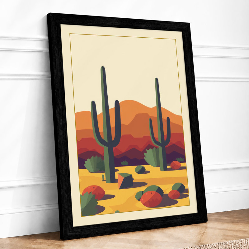 Desert Sentinels Geometric - Print, A2 - 59.4 x 42.0 cm, Black