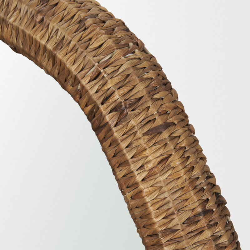 Fegan 42" Woven Water Hyacinth Mirror, 36" x 36"