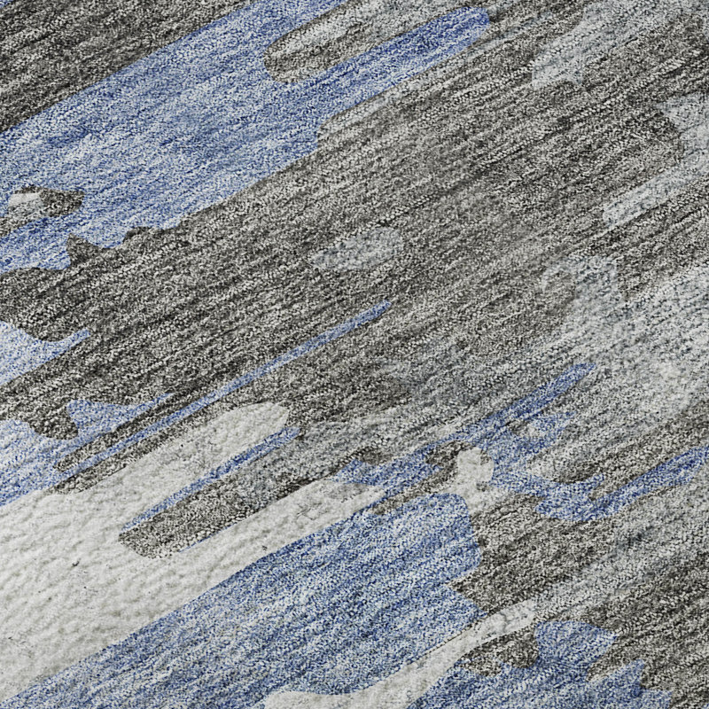 Premium Machine Washable Prisco Blue Rug, Rectangle 1'8" x 2'6"