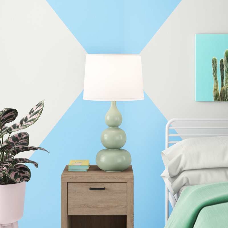 Brankovice Ceramic Table Lamp, Gloss Wythe Blue