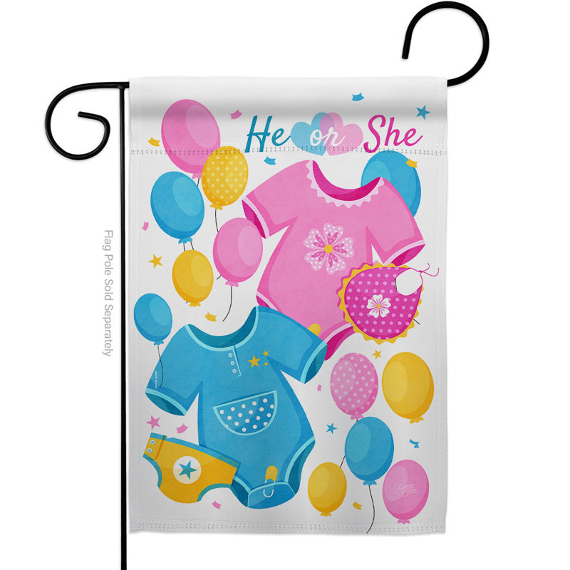 Drapeau de jardin en polyester He Or She