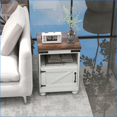 Table basse blanche avec rangement - Pieds en bois faciles à nettoyer pour le salon
