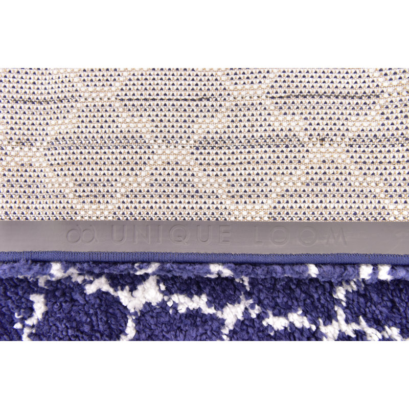 Tapis bleu marine / ivoire Scottsville, Tapis de couloir 2 pi 7 po x 6 pi 1 po