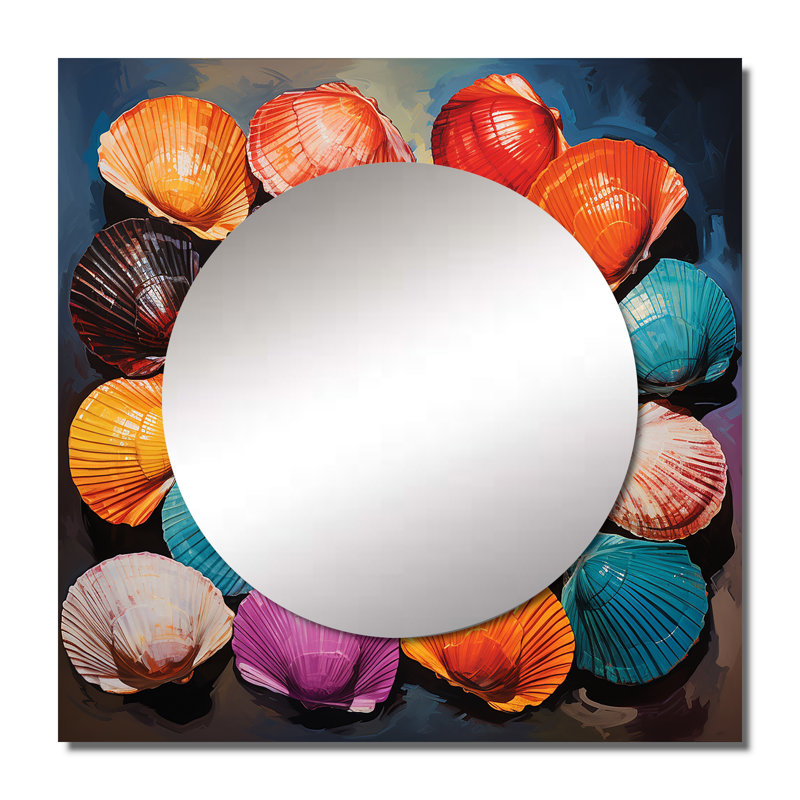 Ofilia - Grand miroir carré rouge pour décoration murale, 29 po x 29 po