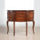 Walnut Finish Solid Wood Bowfront Console Table