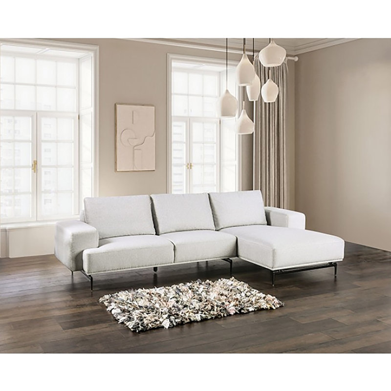 Grainage L-shaped Sectional, Right Hand Facing, Light Gray Wool