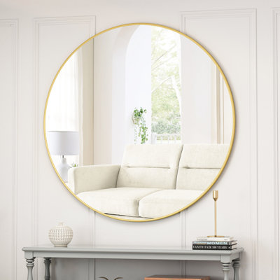 Miroir avec cadre en métal, attrait esthétique attrayant de différentes pièces, pour salle de bain, chambre à coucher, salon