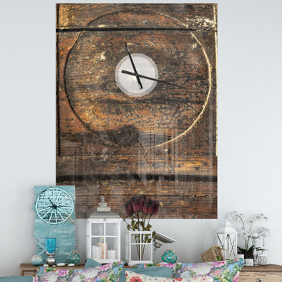 Détail d'une vieille porte - horloge murale abstraite